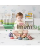 Сензорни блокове за деца, гумени меки креативни, Монтесори кула, пирамида 8 части